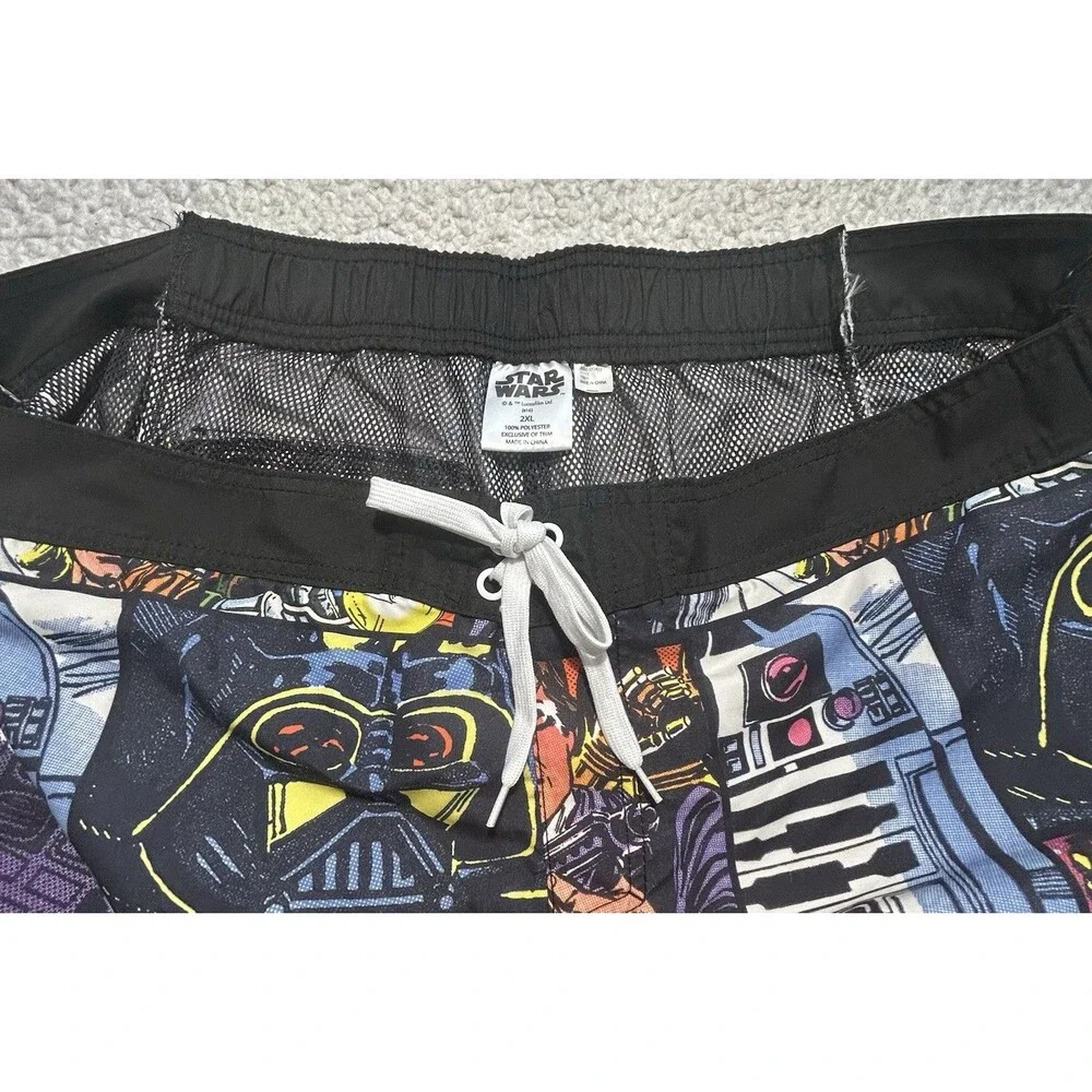 Star Wars Mens Comic Book Print Swim Trunks Board Shorts Mesh Lining 2XL